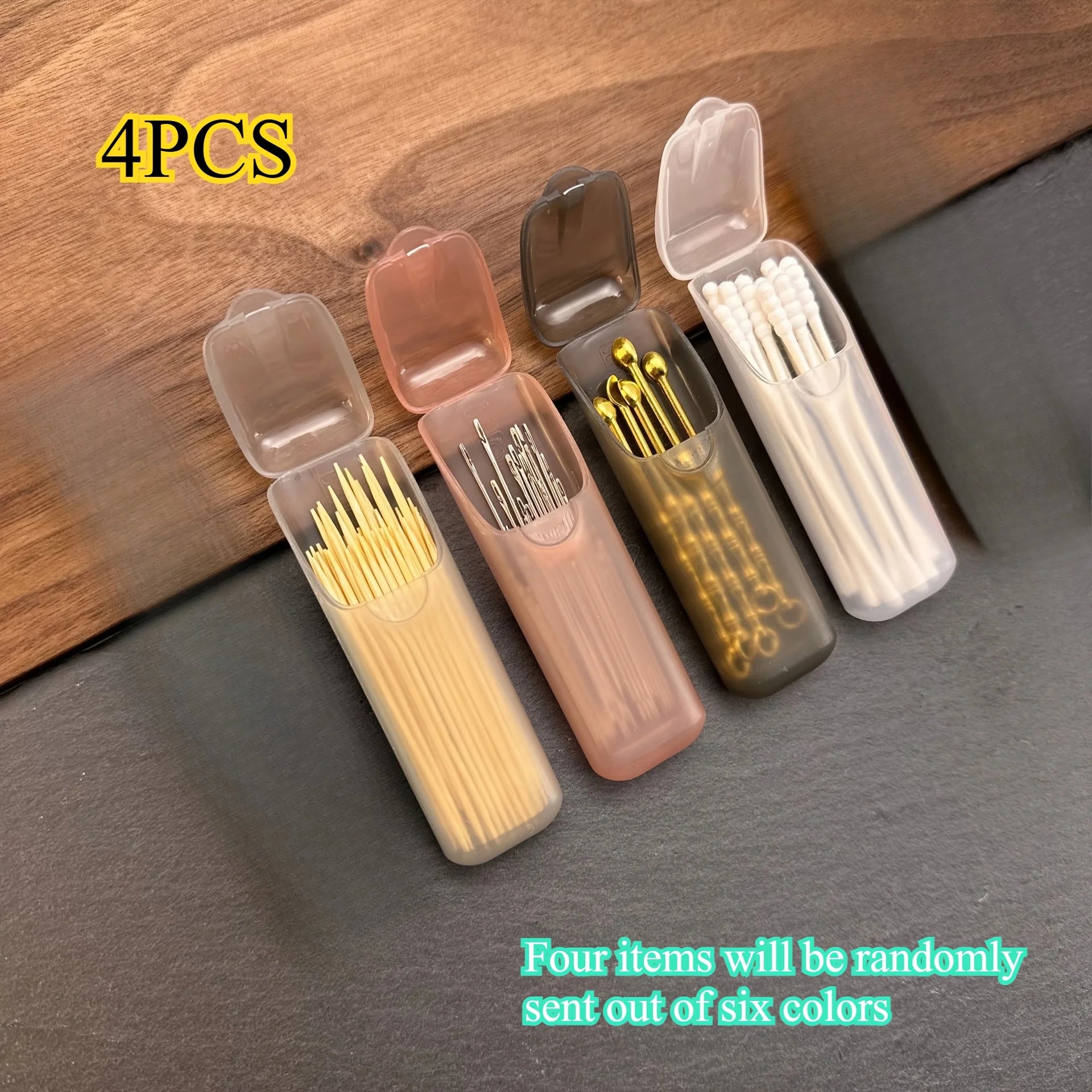 4pcs Mini Portable Storage Boxes,Small Parts Organizer Travel Toothpick, Dental Floss, Pill, and Jewelry Storage Compartments Peaceful Pleasures Health and Wellness