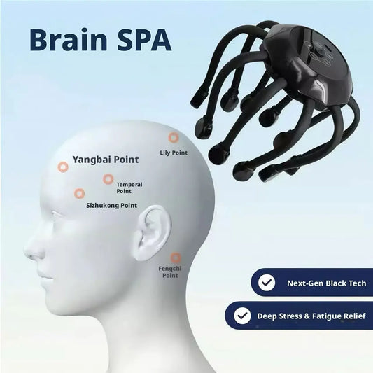 Intelligent Octopus Head Massager Automatic Scalp Massage Machine MultiDimensional Head Relaxation Device for Home Stress Relief Peaceful Pleasures Health and Wellness