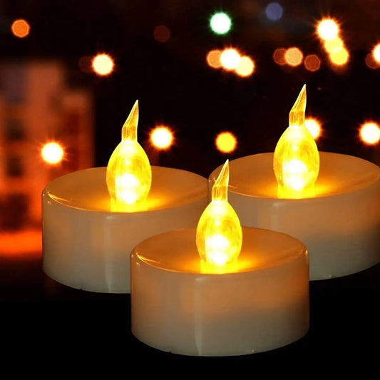 Battery Operated Tea Lights 24/48 Pack Flameless Realistic Flickering Candles LED Tealight for Event Festival Celebration Party Peaceful Pleasures Health and Wellness