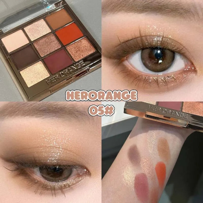 9-Color Smoky Eyeshadow Palette | Shimmer, Matte & Glitter