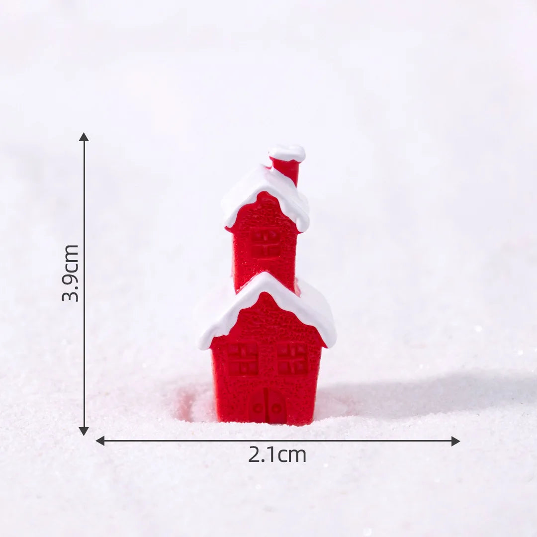 Mini Christmas Figurine Snowman Santa Claus Xmas Tree Deer Carriage Bell Figurine Home Bonsai Decor Micro Landscape Ornament Peaceful Pleasures Health and Wellness 5