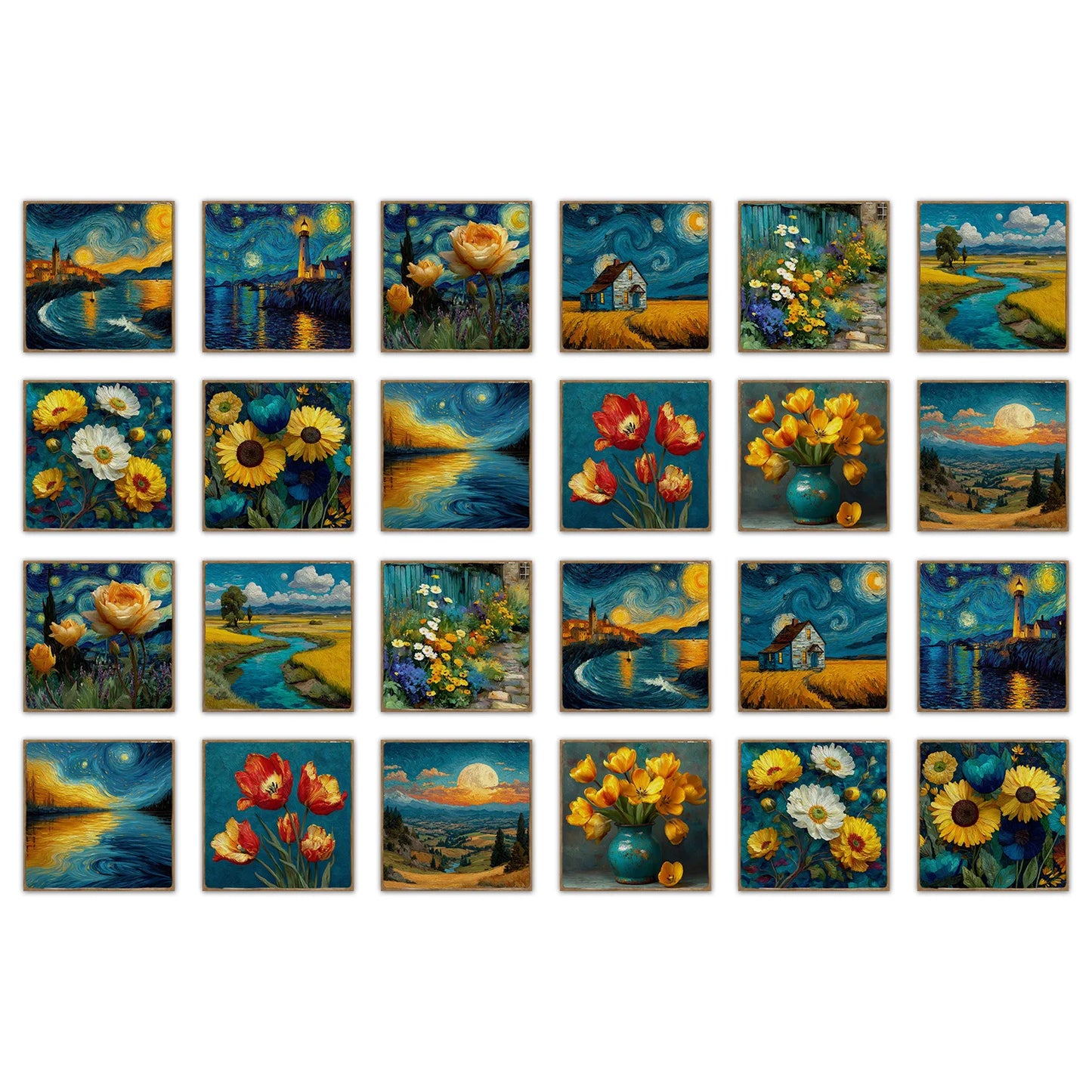 24 pieces European style flower tiles wall stickers Self-adhesive kitchen bathroom decorative ceramic tiles stickers glossy crys Peaceful Pleasures Health and Wellness NHZ70 10X10cm 24PCS