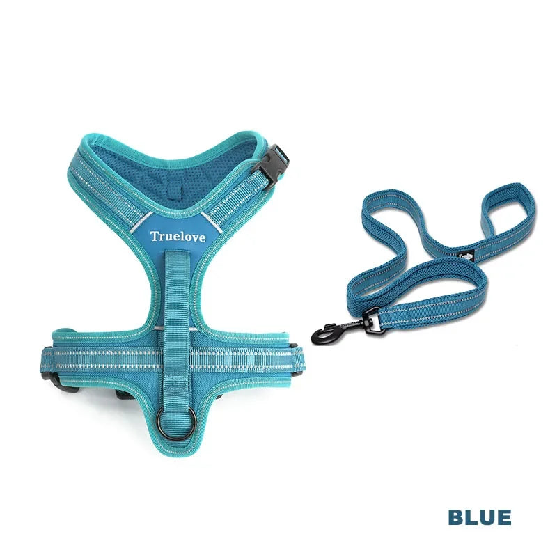 Truelove No Pull Adjustable Dog Harness & Leash Set | TLL5551 Peaceful Pleasures Health and Wellness blue XS China Mainland