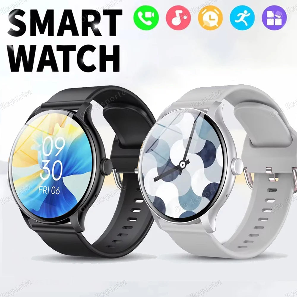 Smart Watch Women Men Full Touch Screen Bluetooth Call Smartwatch Waterproof Sports Fitness Tracker Watches for Android iOS New Peaceful Pleasures Health and Wellness 1Bk1Silver