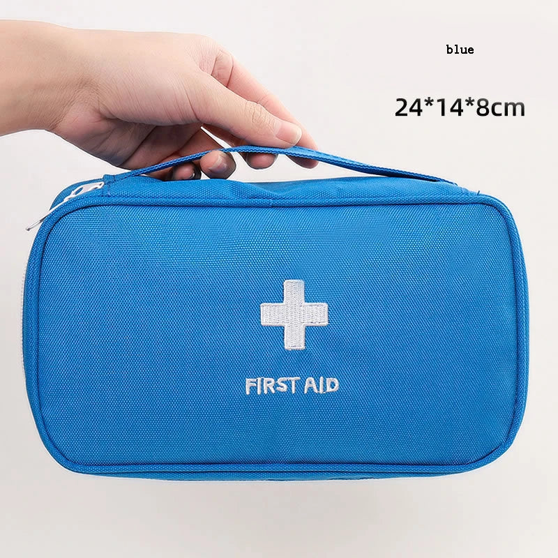 Storage Bag Primary School Student Epidemic Prevention Bag Travel Portable First Aid Kit Emergency Outdoor Bag Peaceful Pleasures Health and Wellness blue