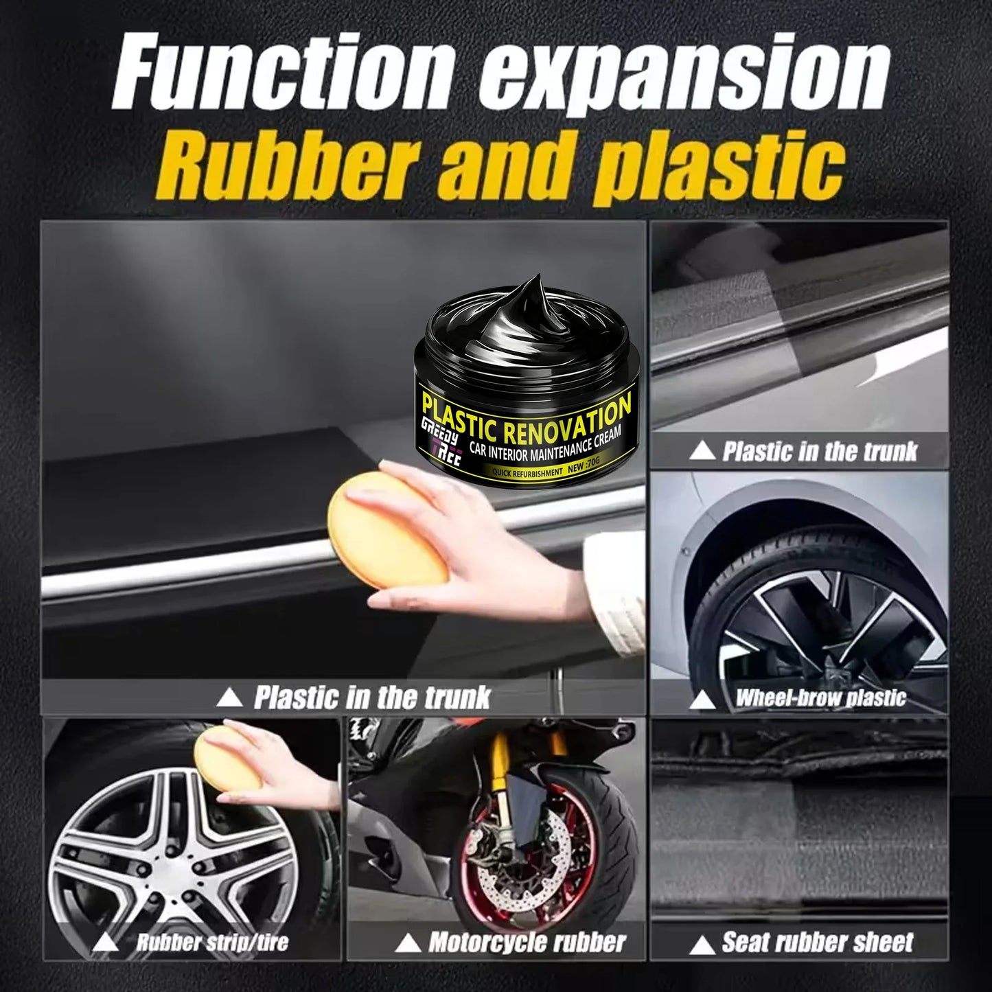 Car Plastic Restorer Polish Paste – Bumper, Tire & Trim