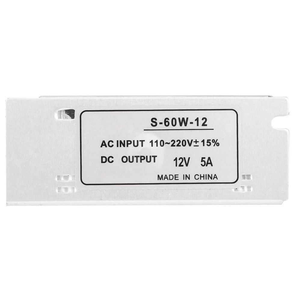 12V 5A Power Supply Adapter 60W Power Supply Transformer Switch 220 AC To 12V DC Peaceful Pleasures Health and Wellness