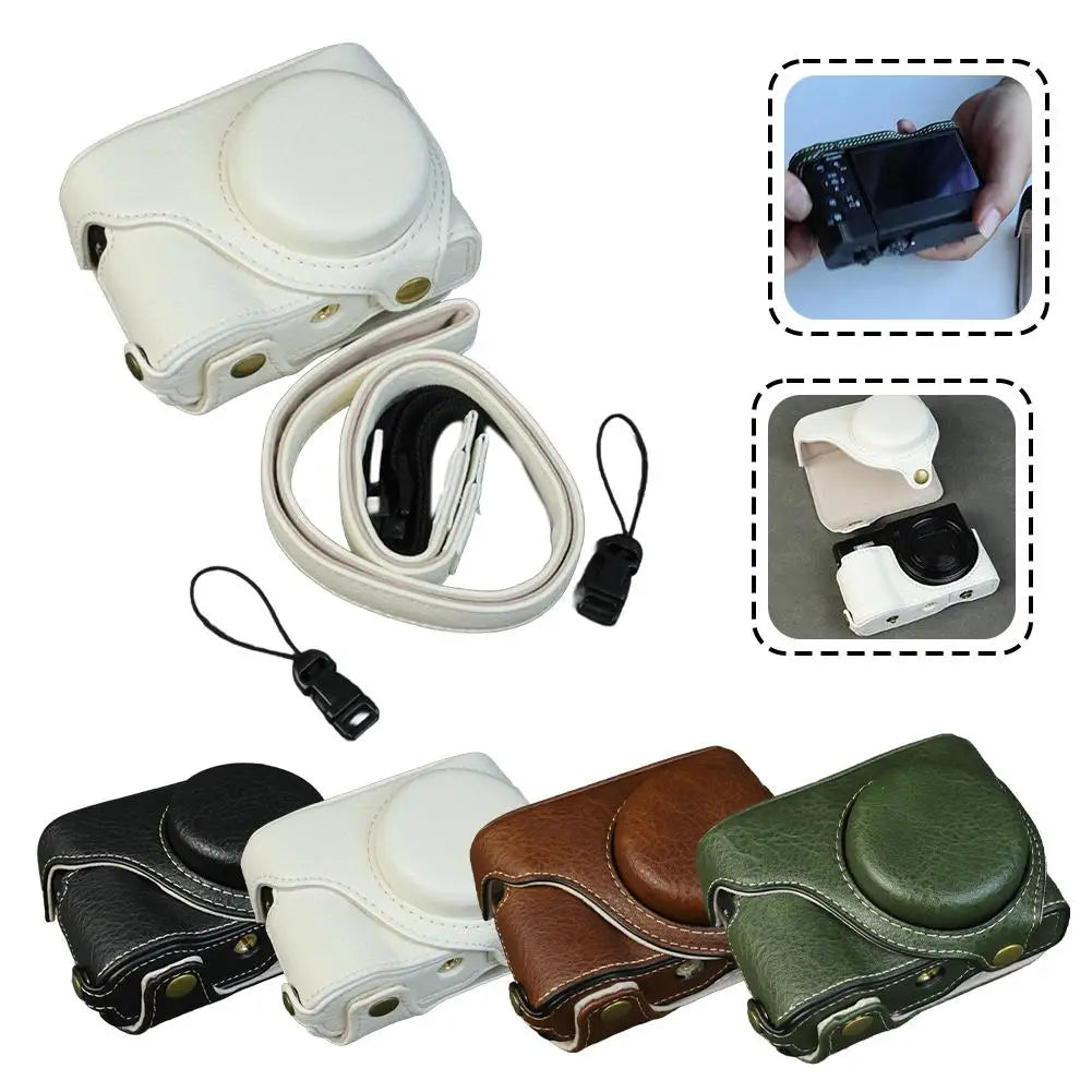for Lumix Tz99/Zs99 PU Leather Protective Case TraveL Camera Bag Camera Foreskin Cover Protective Cover Base Perforated Shell Peaceful Pleasures Health and Wellness