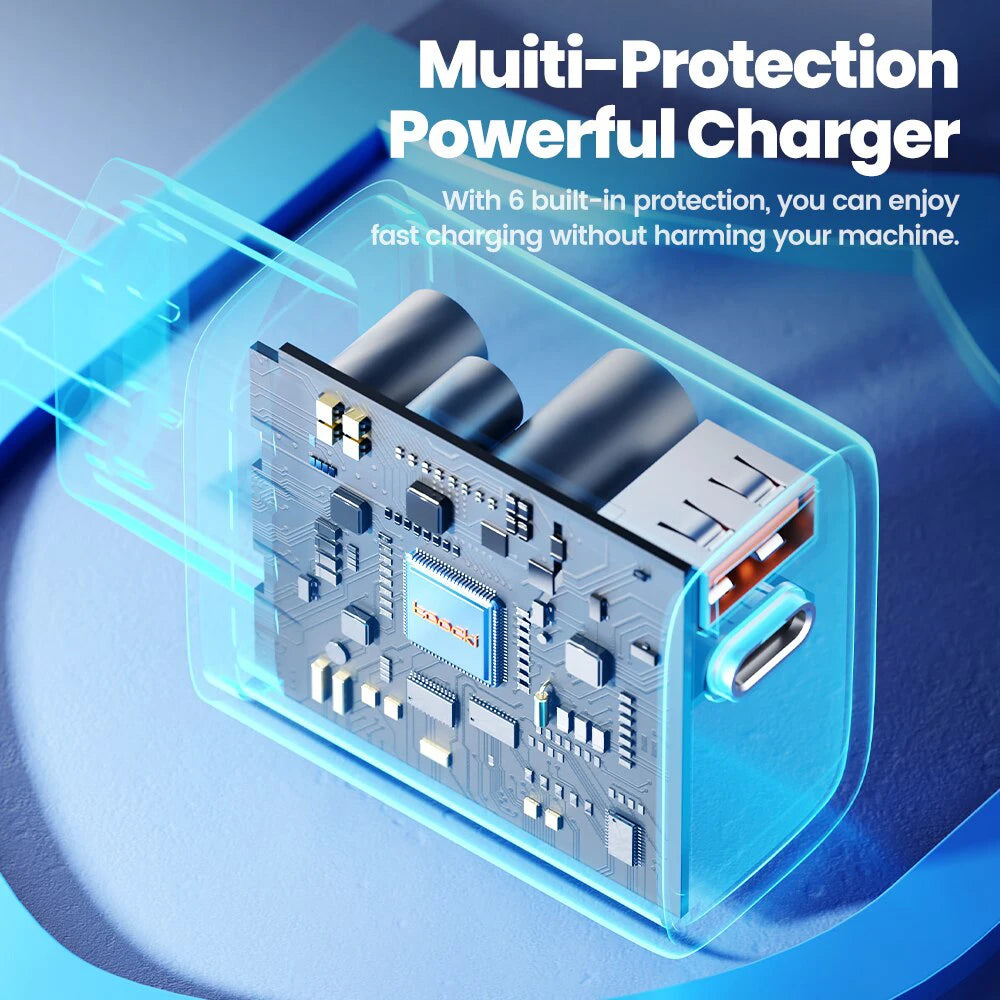 35W Dual Port USB C Fast Charger, Type C USB A QC PD Wall Adapter, EU/US Plug for iPhone 15 14 Xiaomi Samsung Oneplus Phones Peaceful Pleasures Health and Wellness