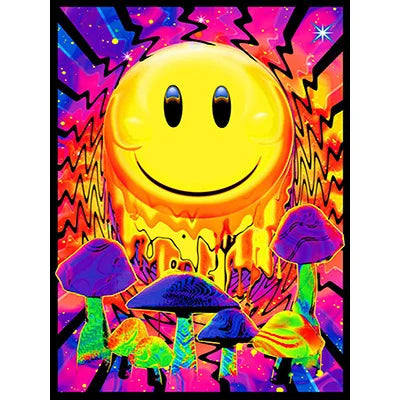 Psychedelic Mushroom Skeleton Canvas Wall Art | Modern Print