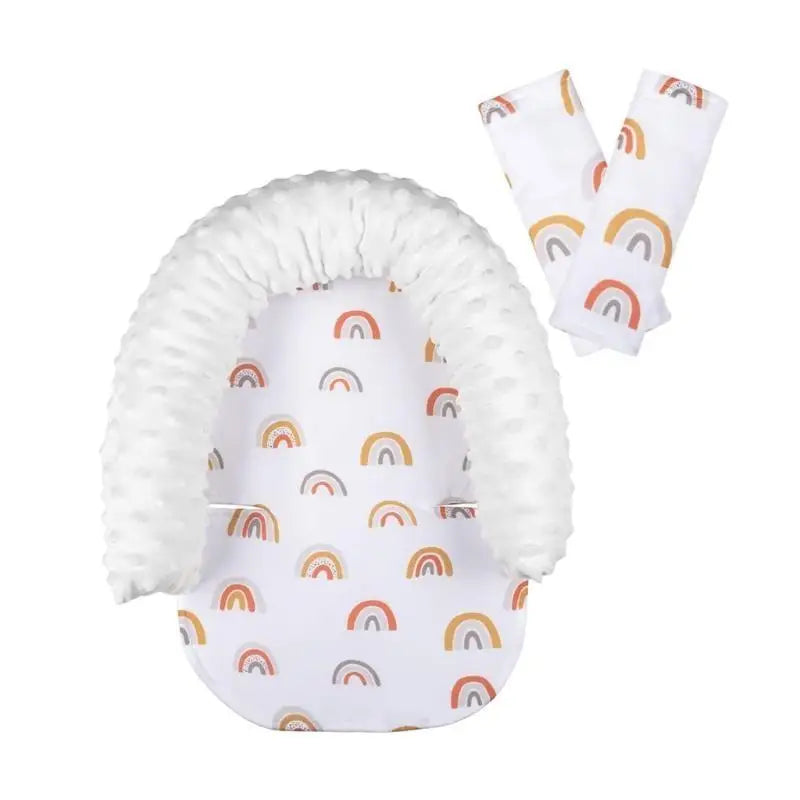 Baby Car Seat Head Support with Strap Covers & Cushions