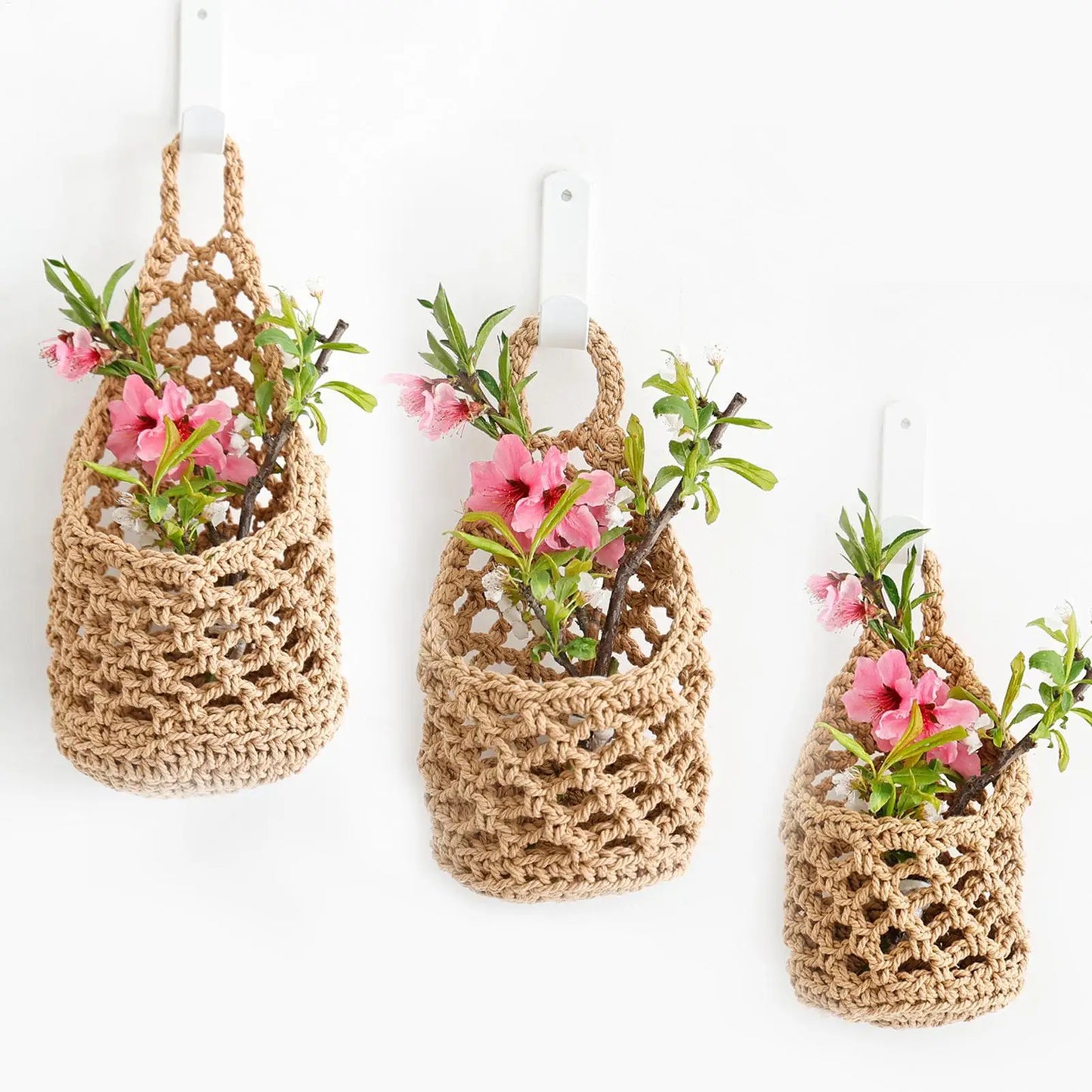 Bohemian Macrame Plant Hanger Set of 3 | Wall Mounted Boho