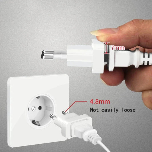 1 Pcs 4.8mm Power Plug Adapter US To EU Euro Europe Plug Power Plug Converter Travel Adapter Power Converter Outlet Peaceful Pleasures Health and Wellness