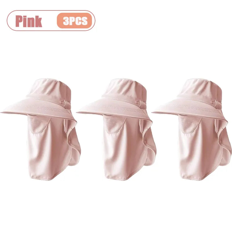 Women's Wide Brim Sun Hat – UV Face Cover & Neck Flap