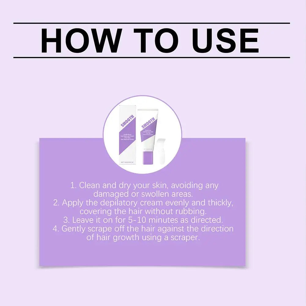 100g Pain Free Not Irritating Hair Removal Cream Gentle Body Smooth Calming Depilatory Efficient Underarm Leg Hair Remove Cream Peaceful Pleasures Health and Wellness
