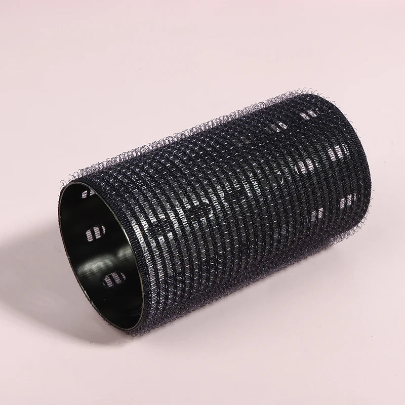 Color Aluminum Core Self-adhesive Hair Roll 5*9cm Pure Nylon Hook And Loop Roller Self Grip Styling Hot Thermal Volume Curler Peaceful Pleasures Health and Wellness Black Black