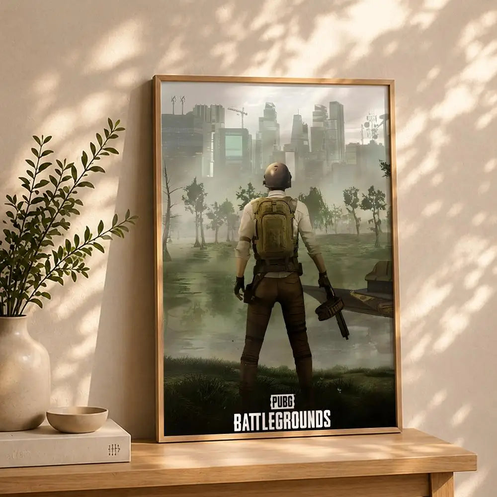 PUBG Battlegrounds HD Wall Poster – Self-Adhesive Waterproof Gaming Wall Poster Peaceful Pleasures Health and Wellness