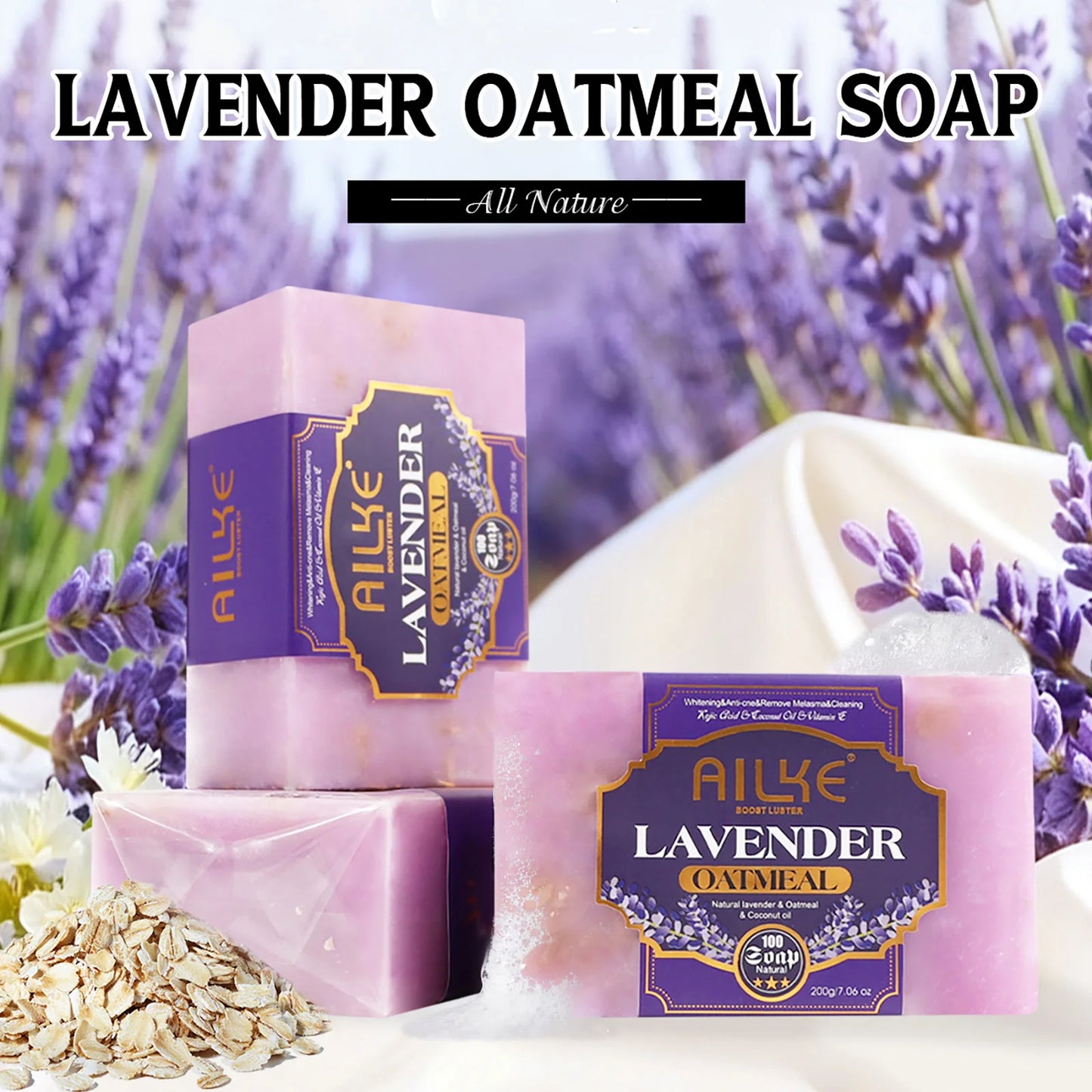 AILKE Lavender Oatmeal Brightening Soap – Face & Body 200g