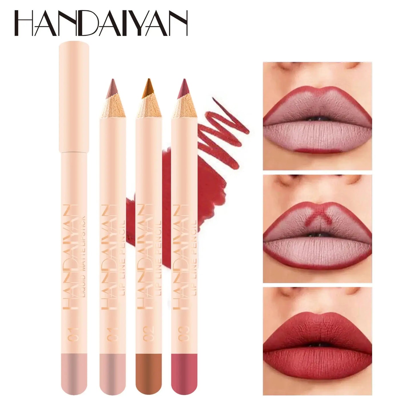 Handaiyan 12-Piece Waterproof Matte Lip Liner Set | Long-Lasting