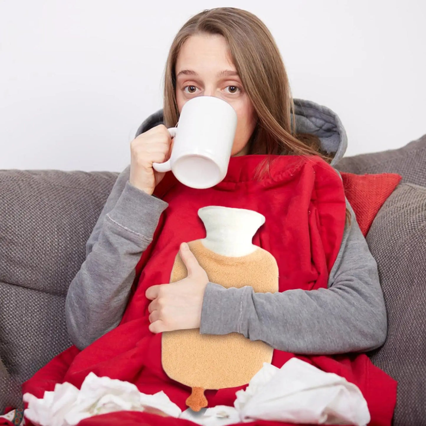 Cute Hot Water Bottle 1000ml with Cover | Body Warmer Bag
