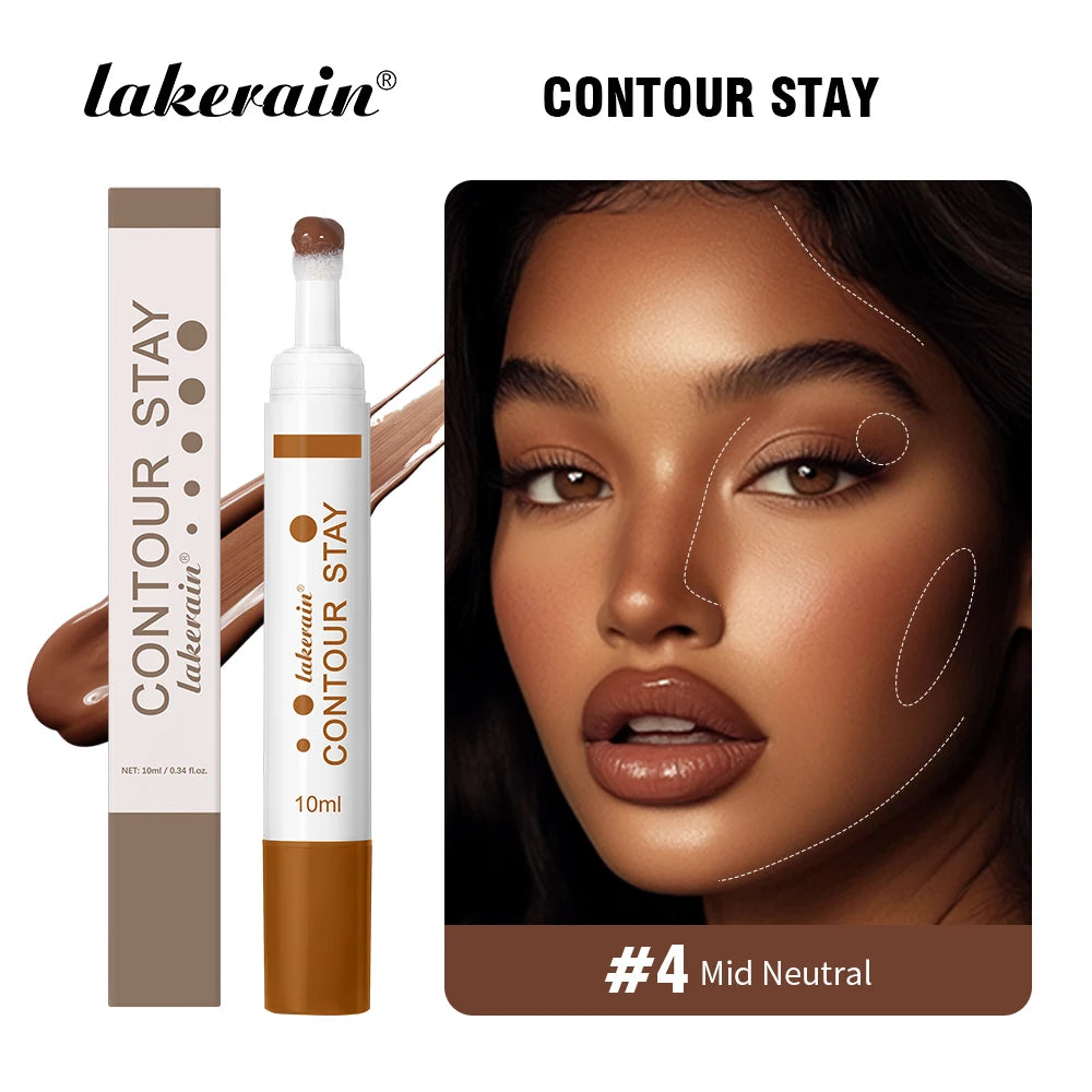 6 Colors Liquid Contour Long Wear Bronzer Cream Contour Makeup Long Lasting Nourishing Hydrating Face Contour 6 Colors Peaceful Pleasures Health and Wellness 4Mid Neutral