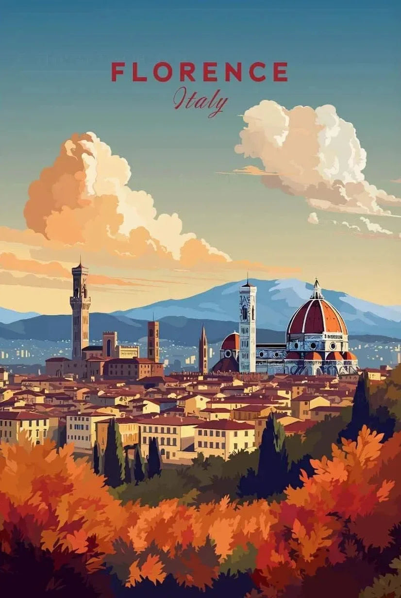 Europe Landscape Canvas Wall Art | Italy Greece France Poster Canvas Wall Art Peaceful Pleasures Health and Wellness