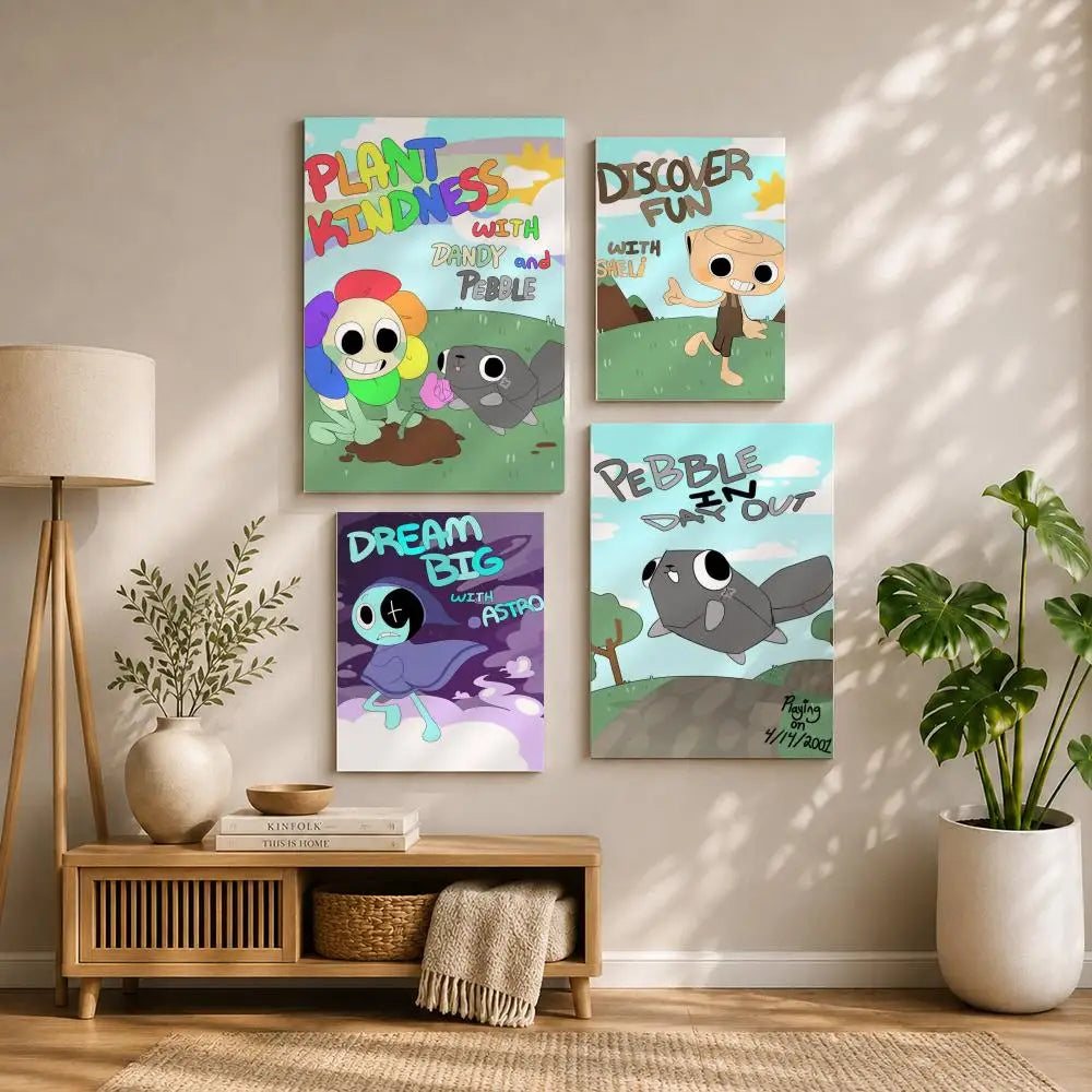 Game D-Dandy's WorldS Poster HD Self Adhesive Waterproof Wall Art Ideal for Home Office Dorm Bedroom Great Gift Peaceful Pleasures Health and Wellness