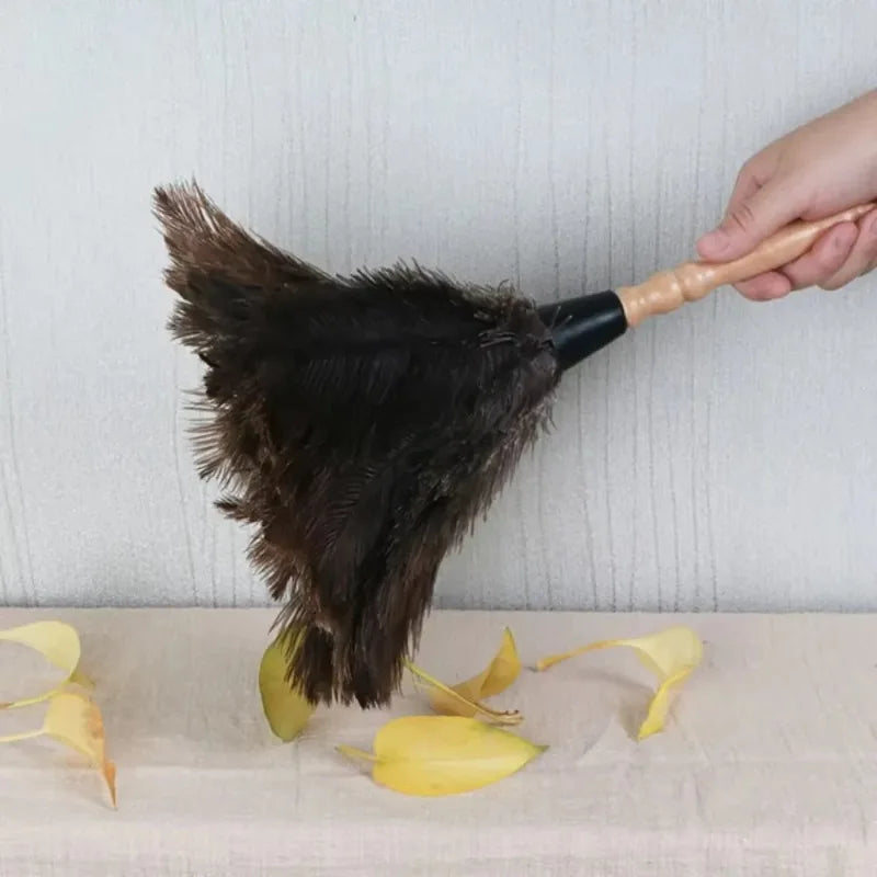 Ostrich Feather Duster Wooden Handle – Anti-Static Cleaning Feather Duster Peaceful Pleasures Health and Wellness
