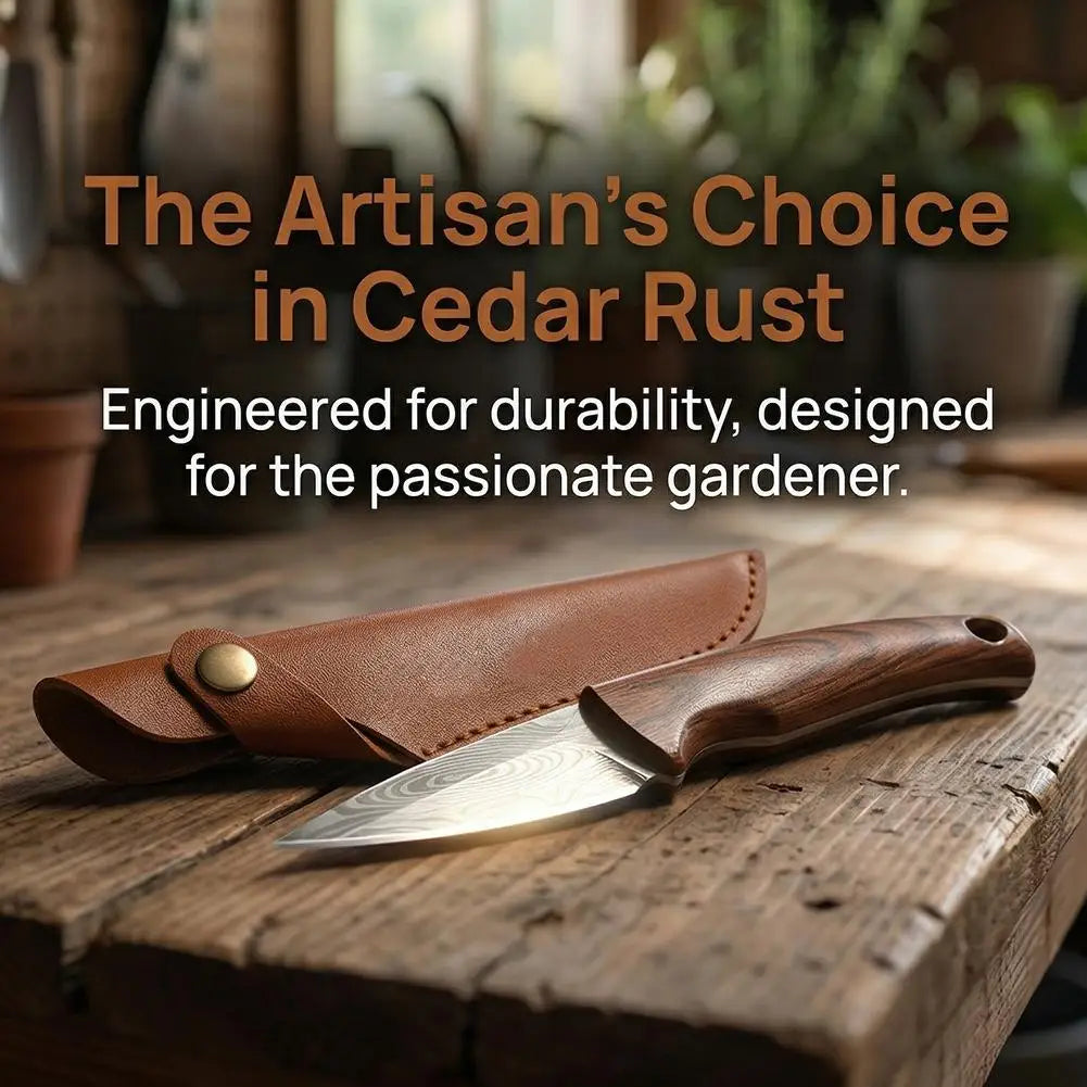 Wooden Handle Grafting Knife With Leather Shell Suitable For Garden Grafting/unpacking Etc Solid Wood Handle Garden Hand Tool Peaceful Pleasures Health and Wellness