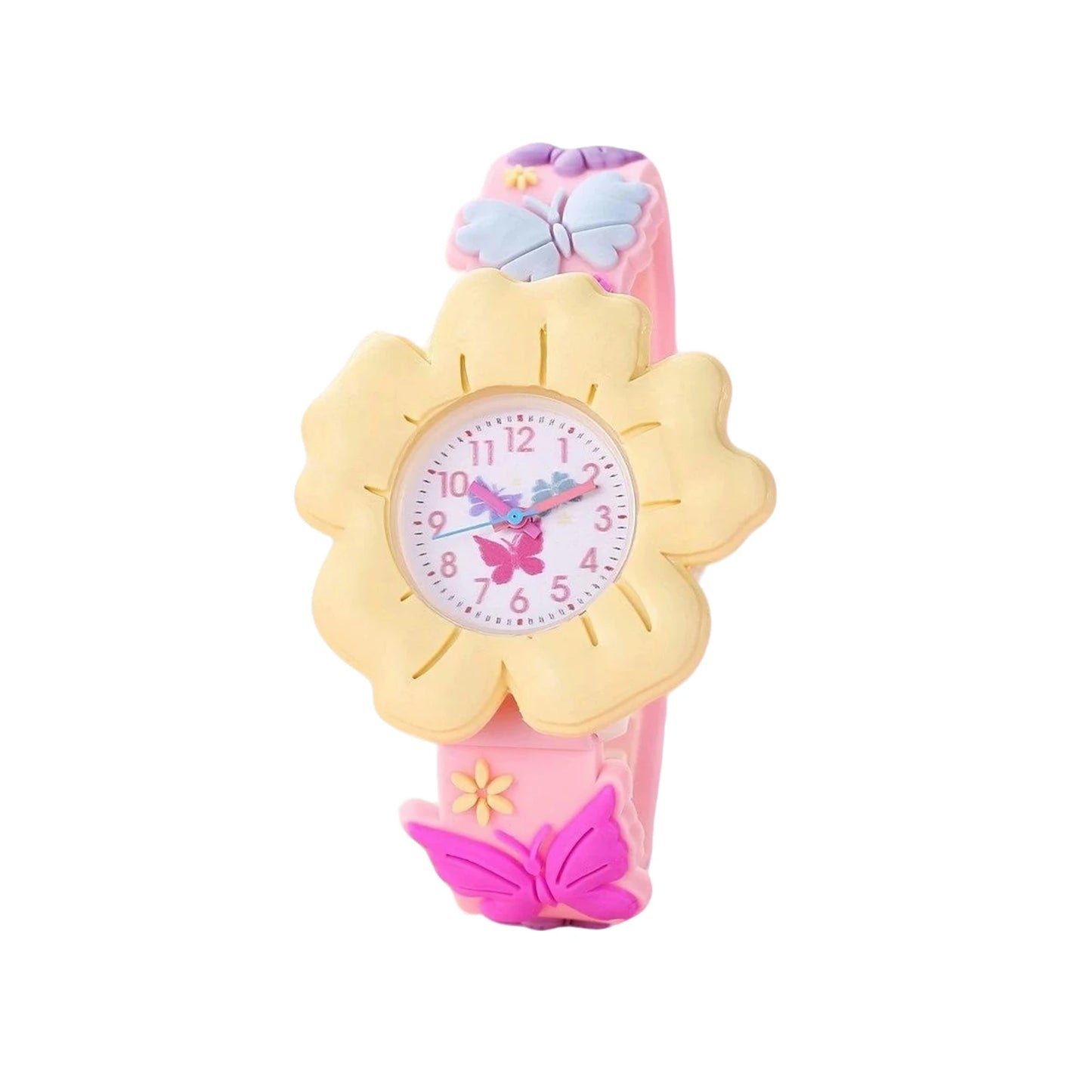 Kids Floral Silicone Wristwatch – Waterproof Cartoon Watch for Girls