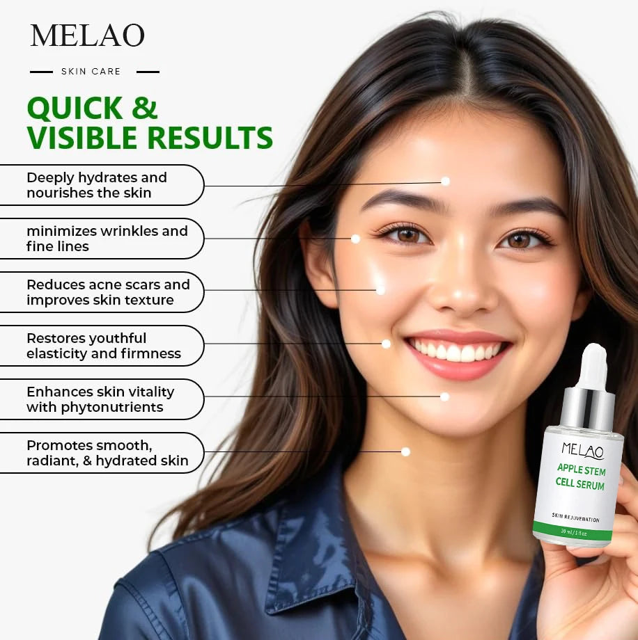 Apple Stem Celll Serum Rejuvenates Skin Diminishes Fine Lines Hydrates Skin, For Radiant and Youthful Skin Firming And Lifting Peaceful Pleasures Health and Wellness
