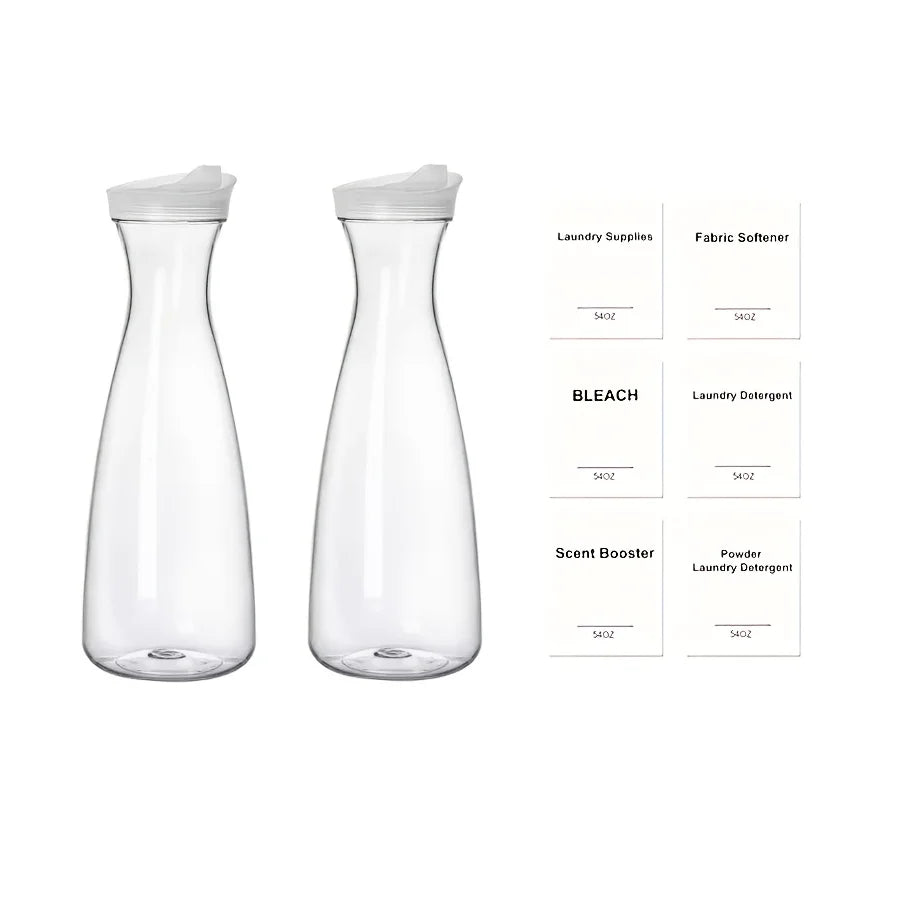 Clear Laundry Detergent Dispenser Container – 54 oz Liquid Soap Organizer (2 or 3 Pack)