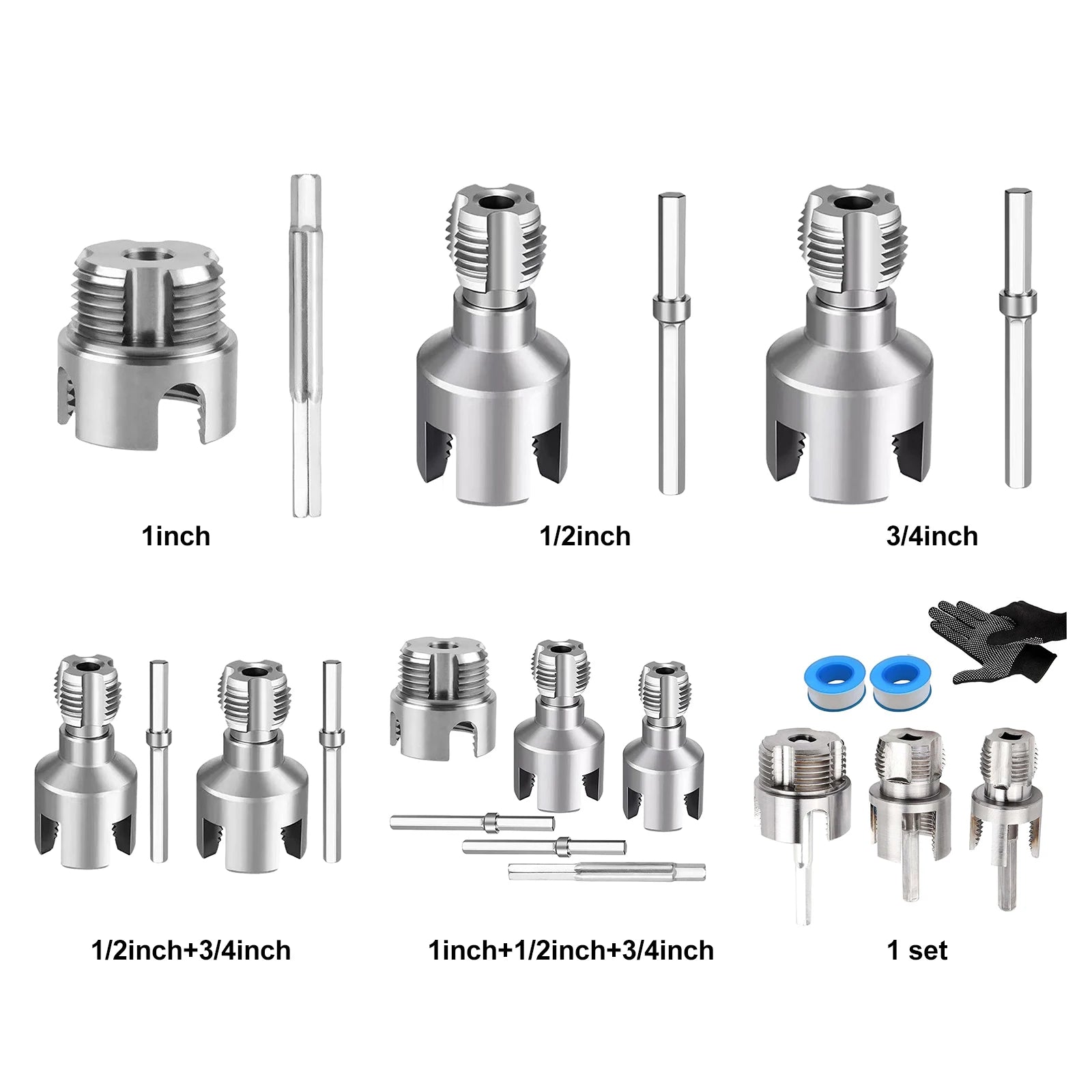 PVC Pipe Threader Kit 1/2in 3/4in 1in Dual-Function PPR Water Pipe Opener Tap for Plumbing Projects and Home Repairs Peaceful Pleasures Health and Wellness