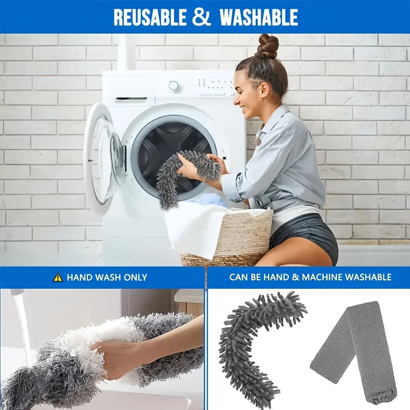 4-Piece Set of Household Electrostatic Dusters, Extendable Feather Dusters, Extendable Dust Brushes, Dusters for High Ceilings, Fans, Spider Webs, Reusable, Lightweight, for Cleaning Curtains and Ceiling Fans Peaceful Pleasures Health and Wellness