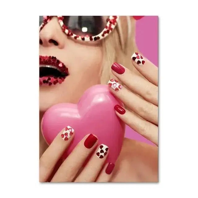 Nail Art Canvas Poster | Nordic Modern Wall Art for Salons