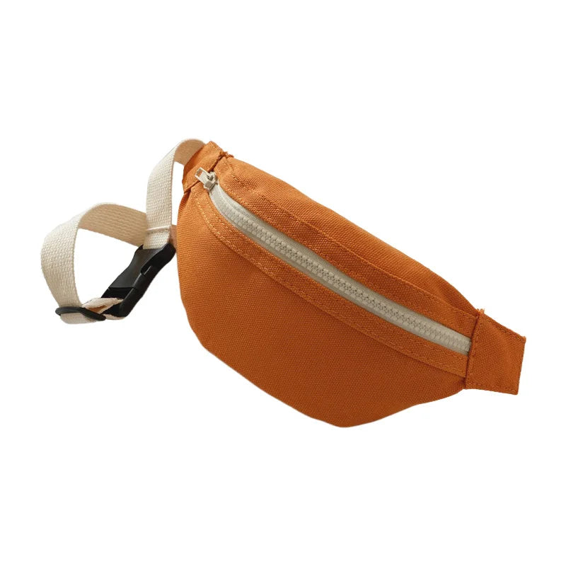 Kids Waist Bag Lightweight Polyester School Outdoor Travel Bag with Adjustable Strap Crossbody Chest Pack for Boys and Girls Peaceful Pleasures Health and Wellness Orange