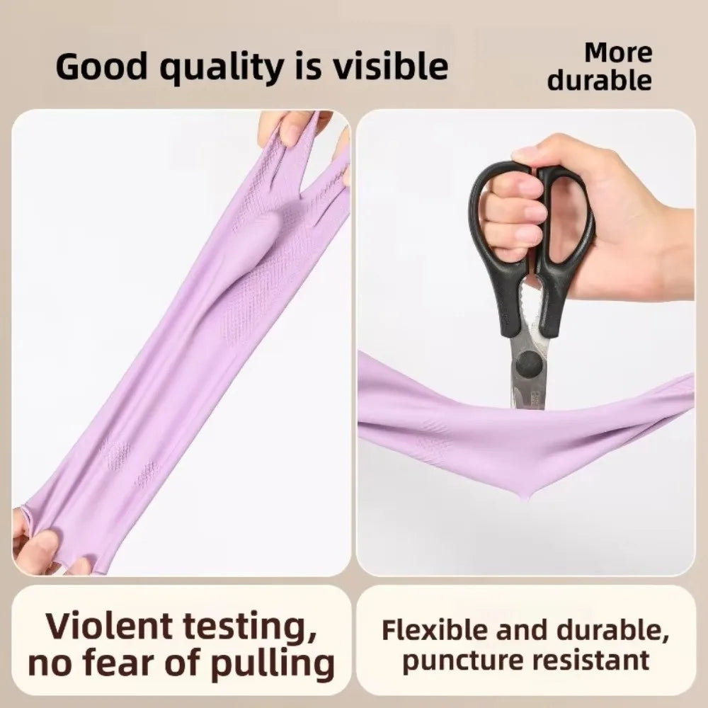 Reusable Latex Dishwashing Gloves – Non-Slip Waterproof Rubber