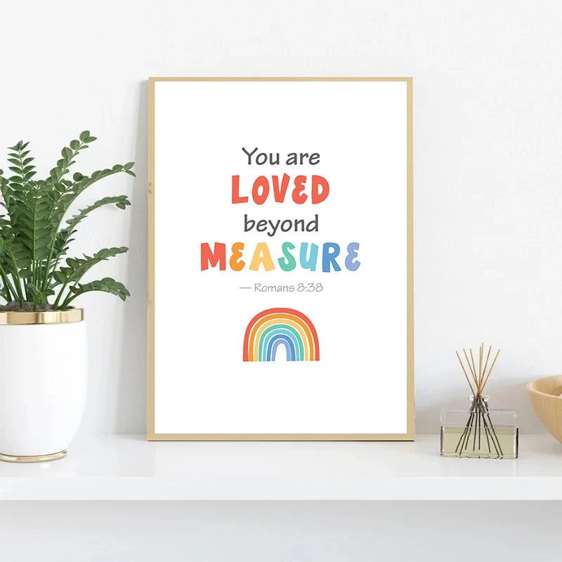 Kids Bible Verse Scripture Posters Prints Canvas Painting Christian Education Wall Art Picture Church Sunday School Home Decor Peaceful Pleasures Health and Wellness