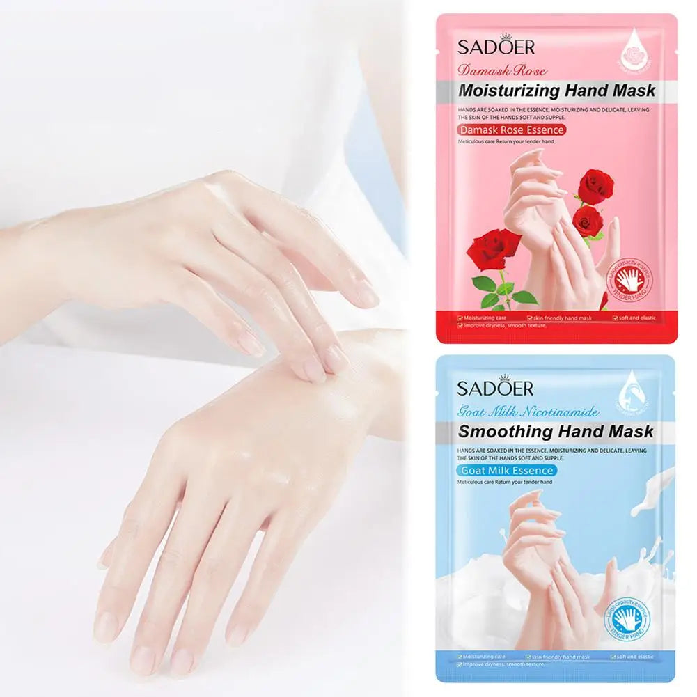Hydrating Hand Mask Gloves – Rose & Milk, 1 or 5-Pack Peaceful Pleasures Health and Wellness