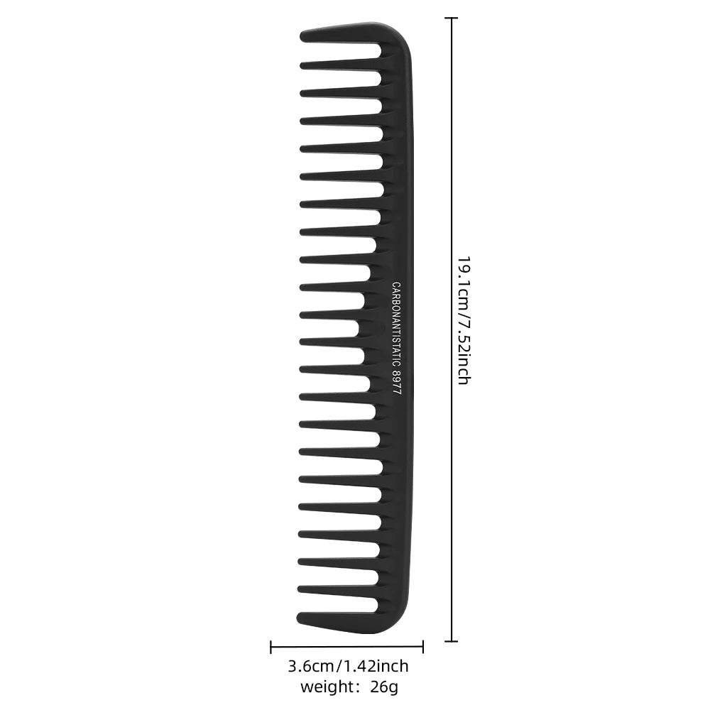 Salon-Grade Carbon Antistatic Comb Styling Tool For Zero-Frizz Straight & Curly Hair, Heat-Resistant, Lightweight, Gift Ready Peaceful Pleasures Health and Wellness