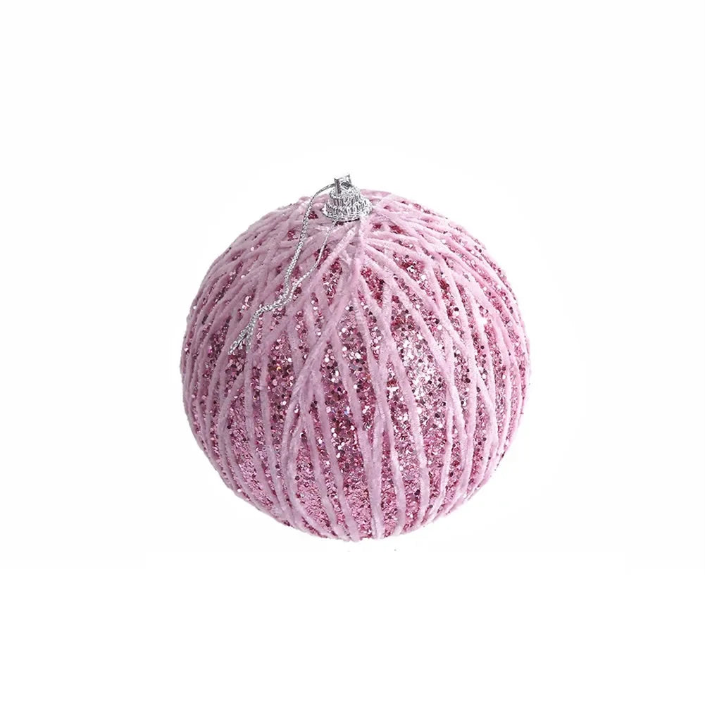 Pink Foam Christmas Ball Ornament 10cm | Holiday & Wedding Decor