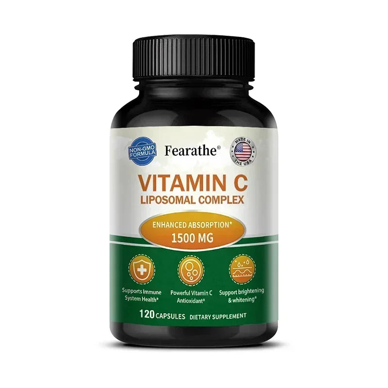 Liposomal Vitamin C Capsules - Powerful Antioxidant, Promotes Collagen Production, Skin Glow, Supports Heart, Immune Health Peaceful Pleasures Health and Wellness 120 count-1 bottle