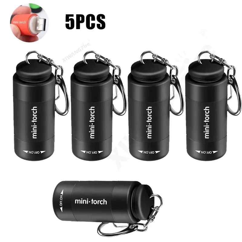 Mini USB Rechargeable LED Keychain Flashlight – Waterproof
