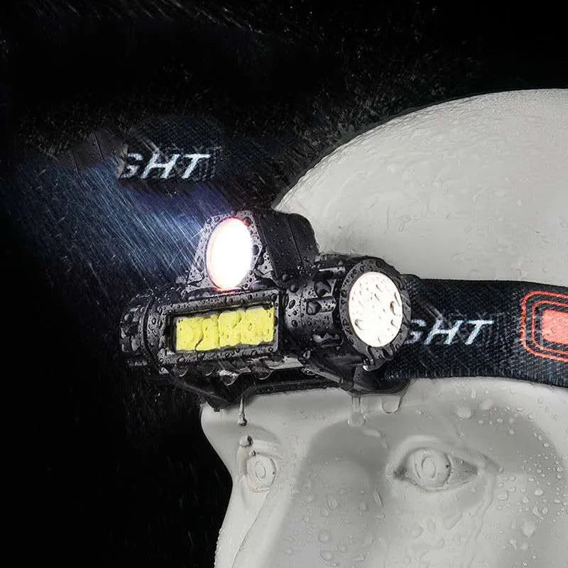 Led Mini Headlamp Strong Light Multi-functional Dual Light Source Magnetic Attraction Outdoor Usb Charging Fishing Peaceful Pleasures Health and Wellness