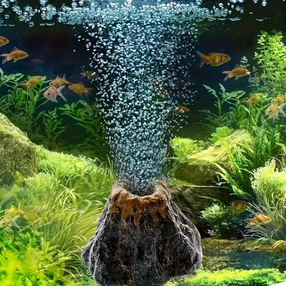 Aquarium Volcano Resin Ornament | Fish Tank Rockery Decor