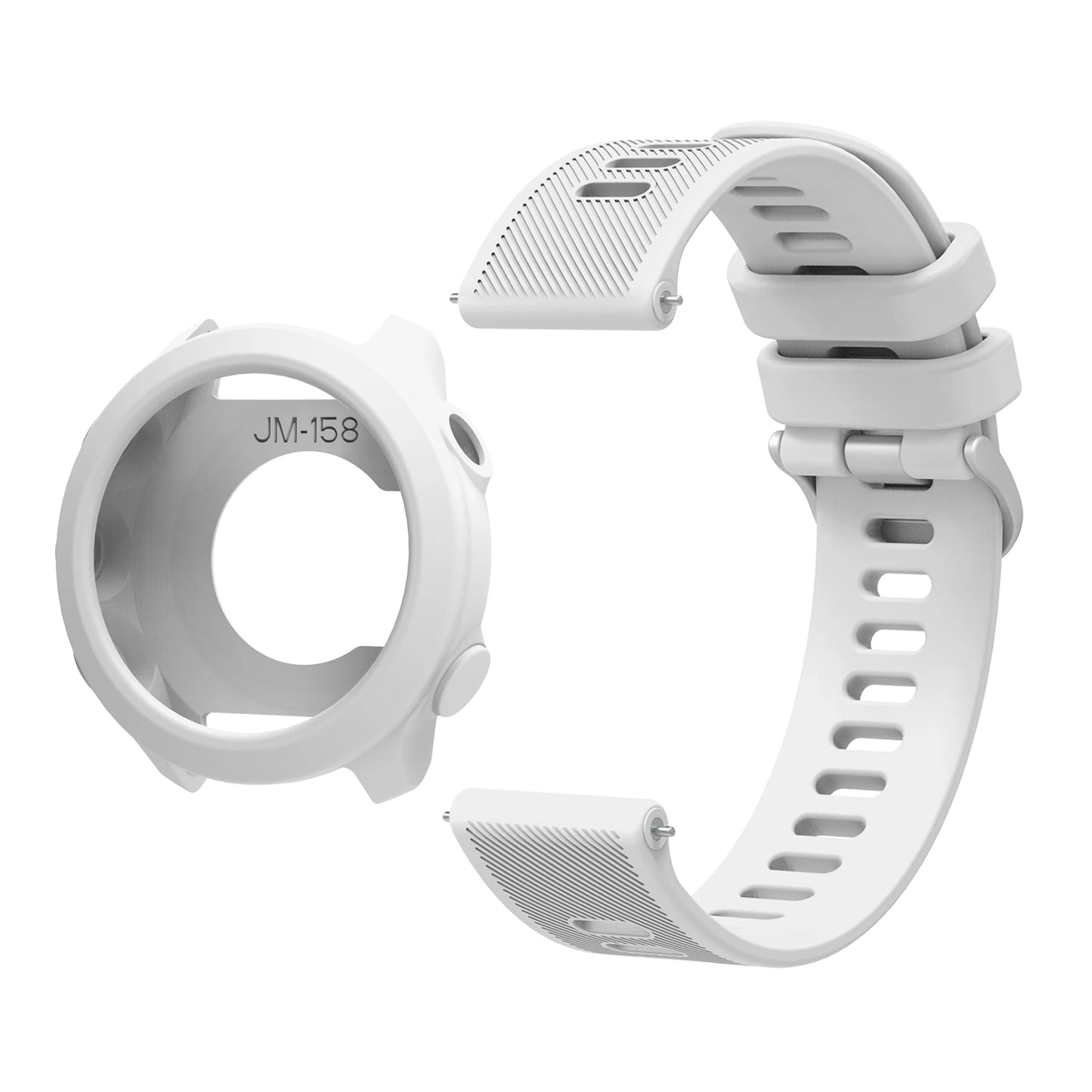 Silicone Strap For Garmin Forerunner 158 55 Replacement Watch Band + Protective Case Shell Peaceful Pleasures Health and Wellness White Case Strap Forerunner 158 55