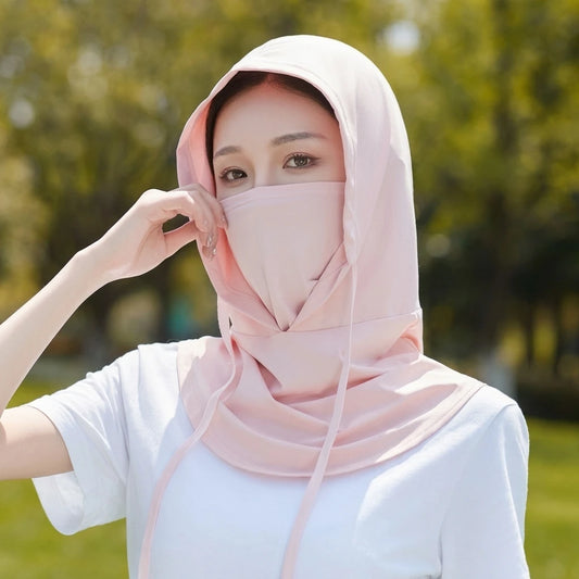 Ice Silk Sun Protections Mask For Women UV Protections Breathable Neck Cover Ear Hook Design Peaceful Pleasures Health and Wellness
