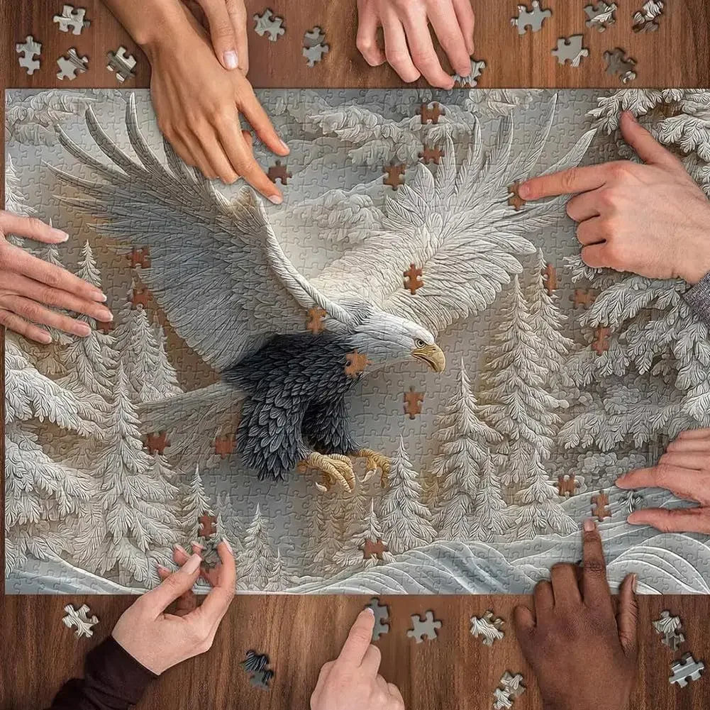 3D Majestic Eagle Jigsaw Puzzle Personalized Picture Puzzle DIY Wall Art Decor For Living Room Bedroom Handmade Gifts Peaceful Pleasures Health and Wellness