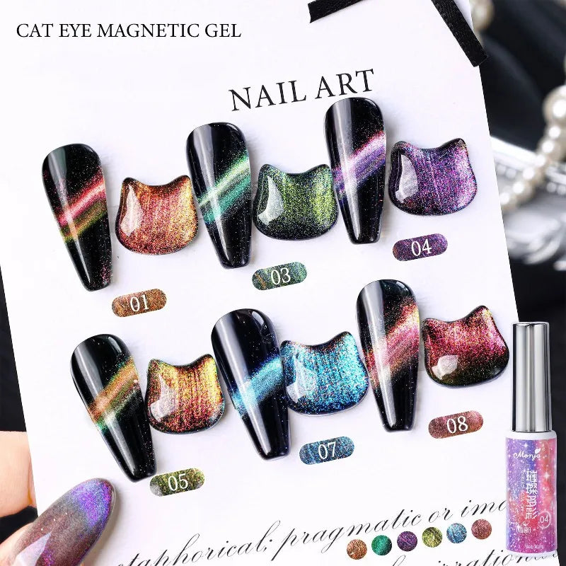 Dual-Color Rainbow Cat Eye Magnetic Gel Polish 10ml