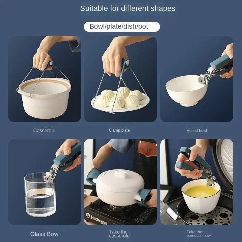 Anti-Scald Bowl Tongs & Pot Lifter Clip | Kitchen Utensil